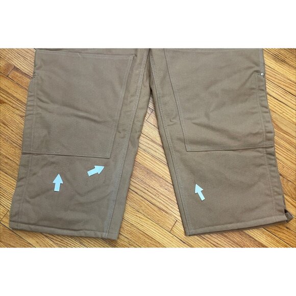 Vintage 80s 46x28 Carhartt Brown Double Knee Quilt Lined Overalls Bibs Union USA - Picture 9 of 16